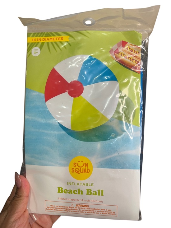Sun Squad Other - Sun Squad Inflatable Beach Ball - Multi Color 14” diameter